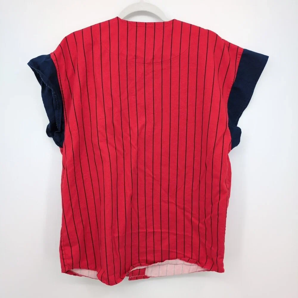 Vintage 90s Starter Houston Astros Red‎ Pinstripe Jersey Size M MLB Genuine - Picture 2 of 9